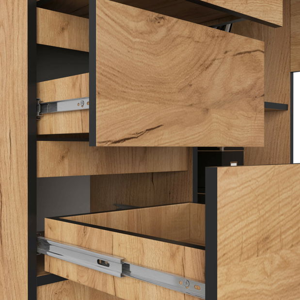 Rohový PC stolek Balcon (dub craft) (L)