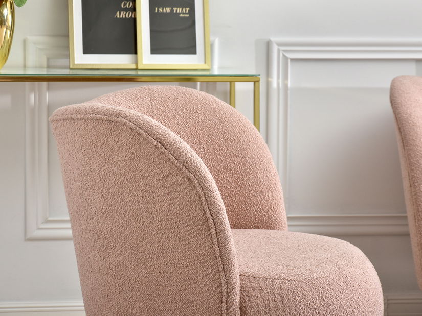 Relaxační křeslo Corintana (pudrová růžová + zlatá)