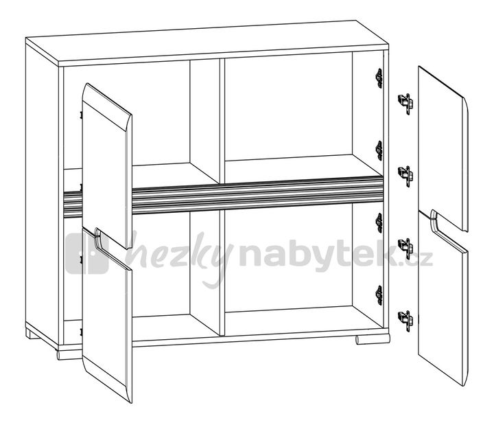 Skříňka BRW Azteca REG4D/8/11