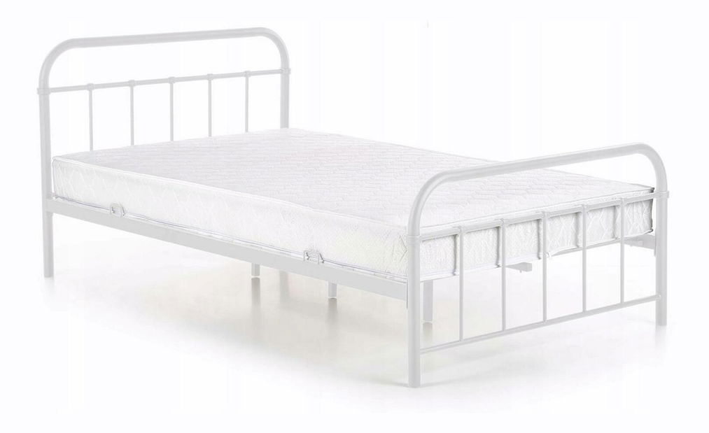 Kovová postel 120 cm Pavot (bílá) (s roštem)