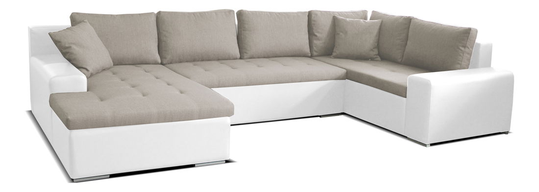 Rohová sedací souprava U Moreno L+2+BL (béžová + bílá) (L)