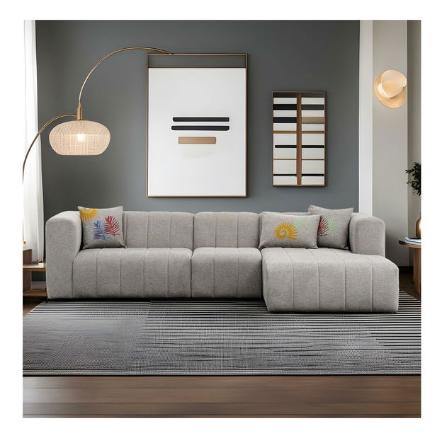 Rohová sedačka Beyzometta (P) (světle šedá)