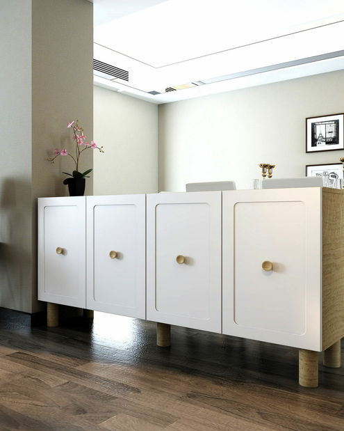 Komoda Rosna (dub safírový + bílá)