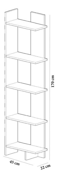 Regál Alexisa (teak + bílá)