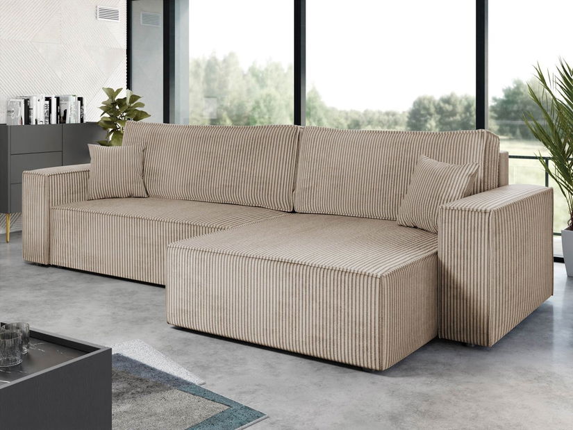 Rohová sedací souprava Kasuna (cappuccino)