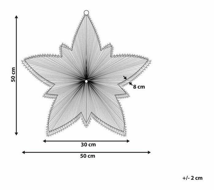 Venkovní dekorace hvězda Hiroshi (stříbrná) ( s osvětlením)