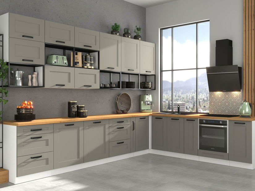 Kuchyňská police Onnea (černá matná + černá)