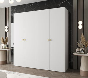 Šatní skříň 200 cm Parna 1 (bílá + zlatá)