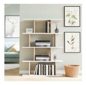 Regál Makiso 1 (bílá + dub)