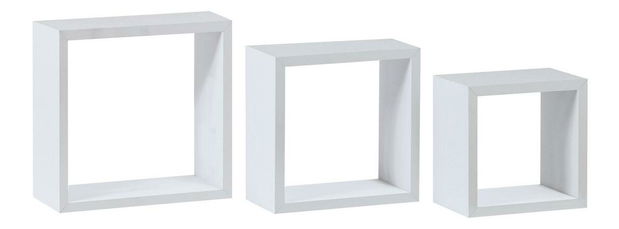 Set 3 nástěnných polic Pentiassona (bílá matná)