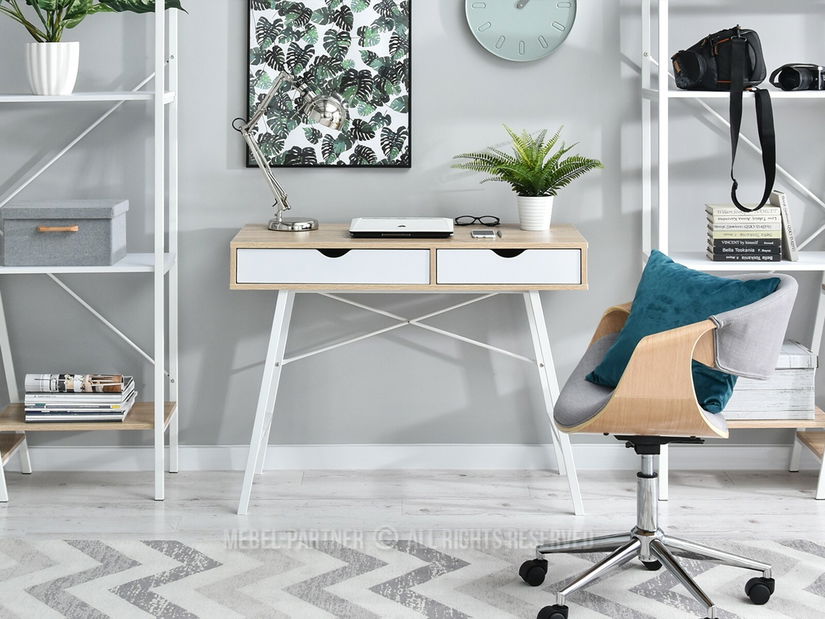 PC stolek Fallon (dub + bílá)