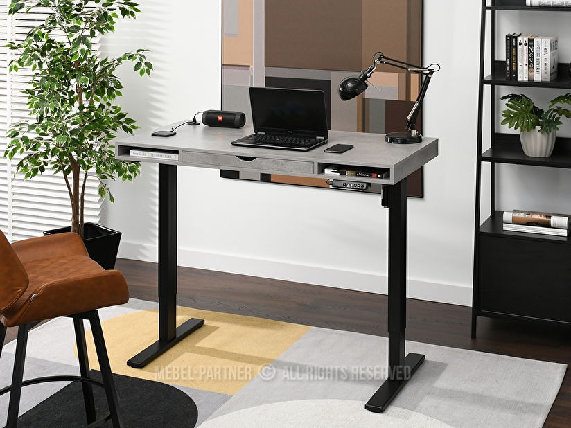 PC stolek Osto 120 (beton + bílá)