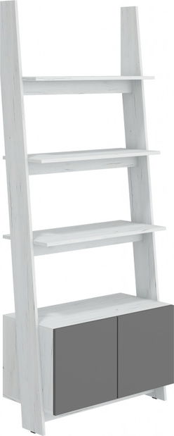 Regál se skříňkou 80 cm Raul (bílá + grafit)