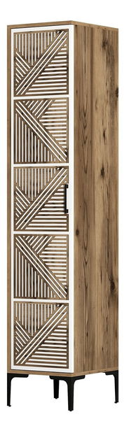 Šatní skříň Kiara P (ořech + bílá)