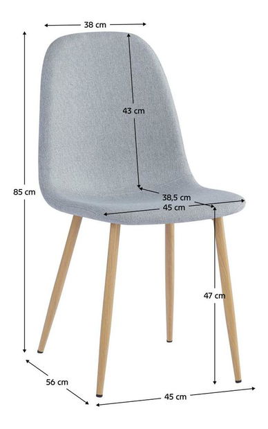 Jídelní židle Laga (šedá + buk)