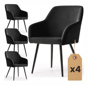 Set 4 ks jídelních židlí Exello (černá)