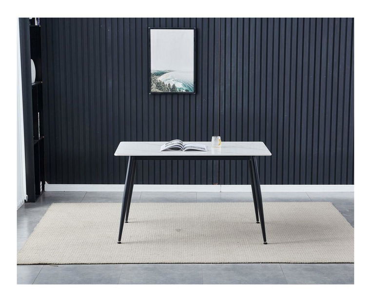 Jídelní stůl Human (mramor bílý) (pro 4 osoby)