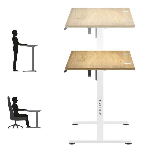 Elektricky nastavitelný PC stolek Legend 7.0 (bílá + craft)