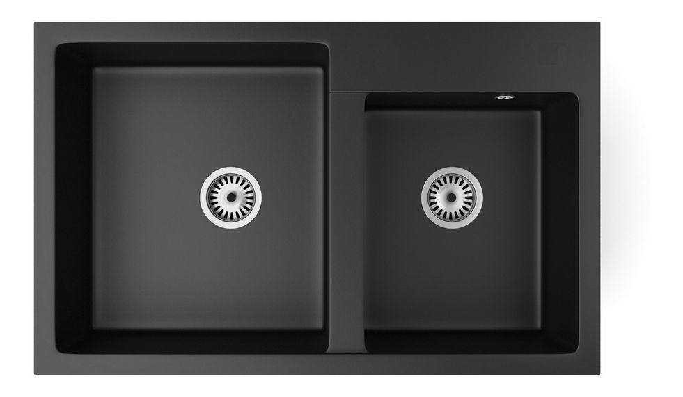 Kuchyňský dřez Hakkon (černá) (s 1 otvorem pro baterii)
