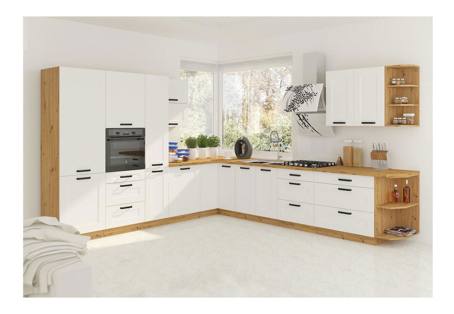 Skříňka Lesana 60 LO-210 2F (dub artisan + bílá)