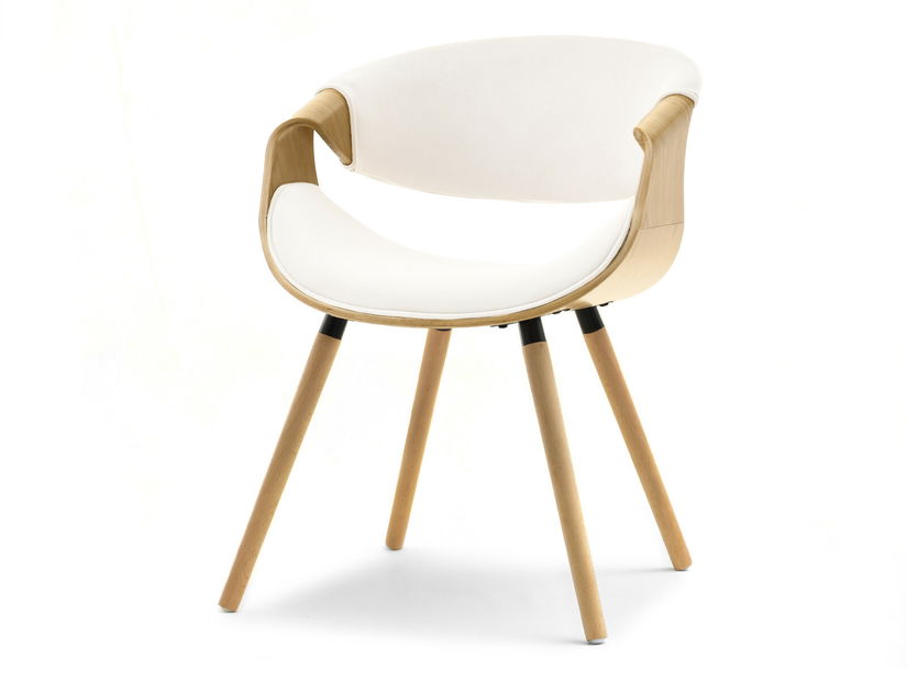 Jídelní židle Busque (krémová + dub)