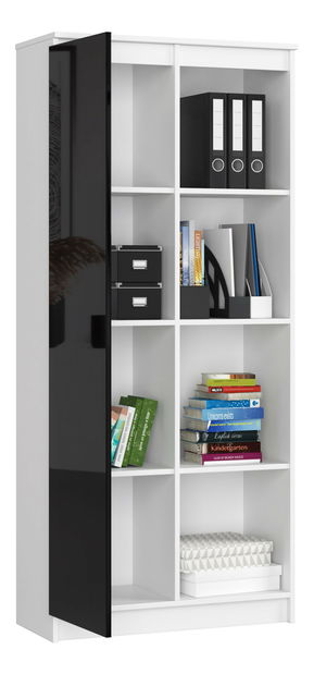 Regál Rehana II (bílá + černý lesk)