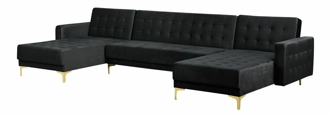 Rohová sedací souprava U Aberde (černá)