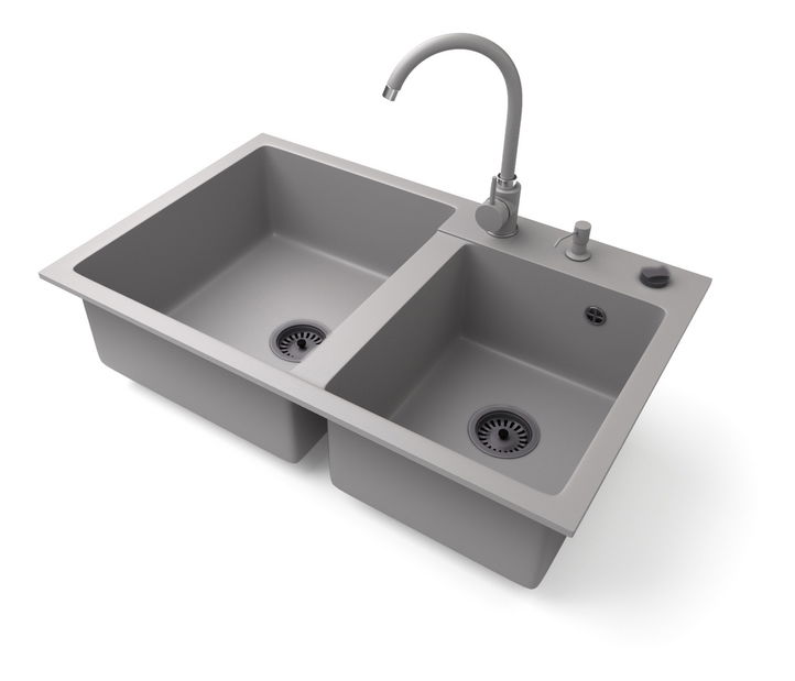 Kuchyňský dřez Hakkon (šedá) (s 1 otvorem pro baterii)