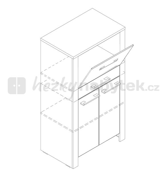 Barová skříňka Bianca Typ 5