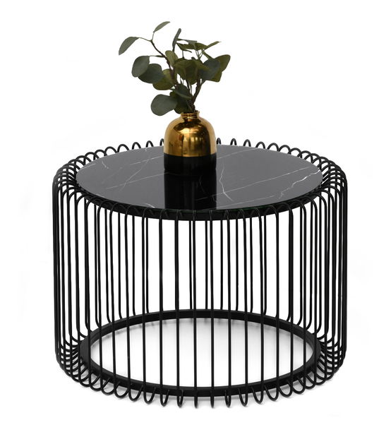 Konferenční stolek Nils M (černý mramor + černá)