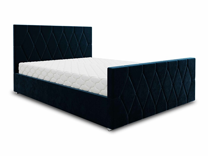 Manželská postel 180 cm Alex (tmavě modrá) (s roštem a úložným prostorem)