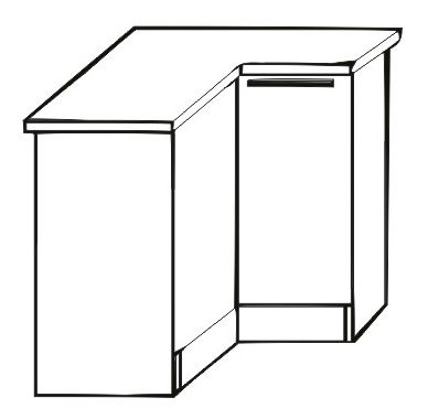 Dolní kuchyňská skříňka, rohová Irys New DN-80 P/L