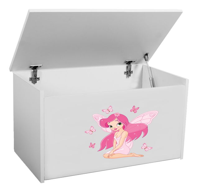 Úložný box pro děti Davina (bílá + víla)