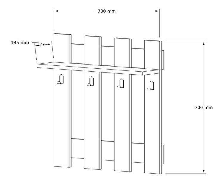  Věšákový panel Vodile (bílá)
