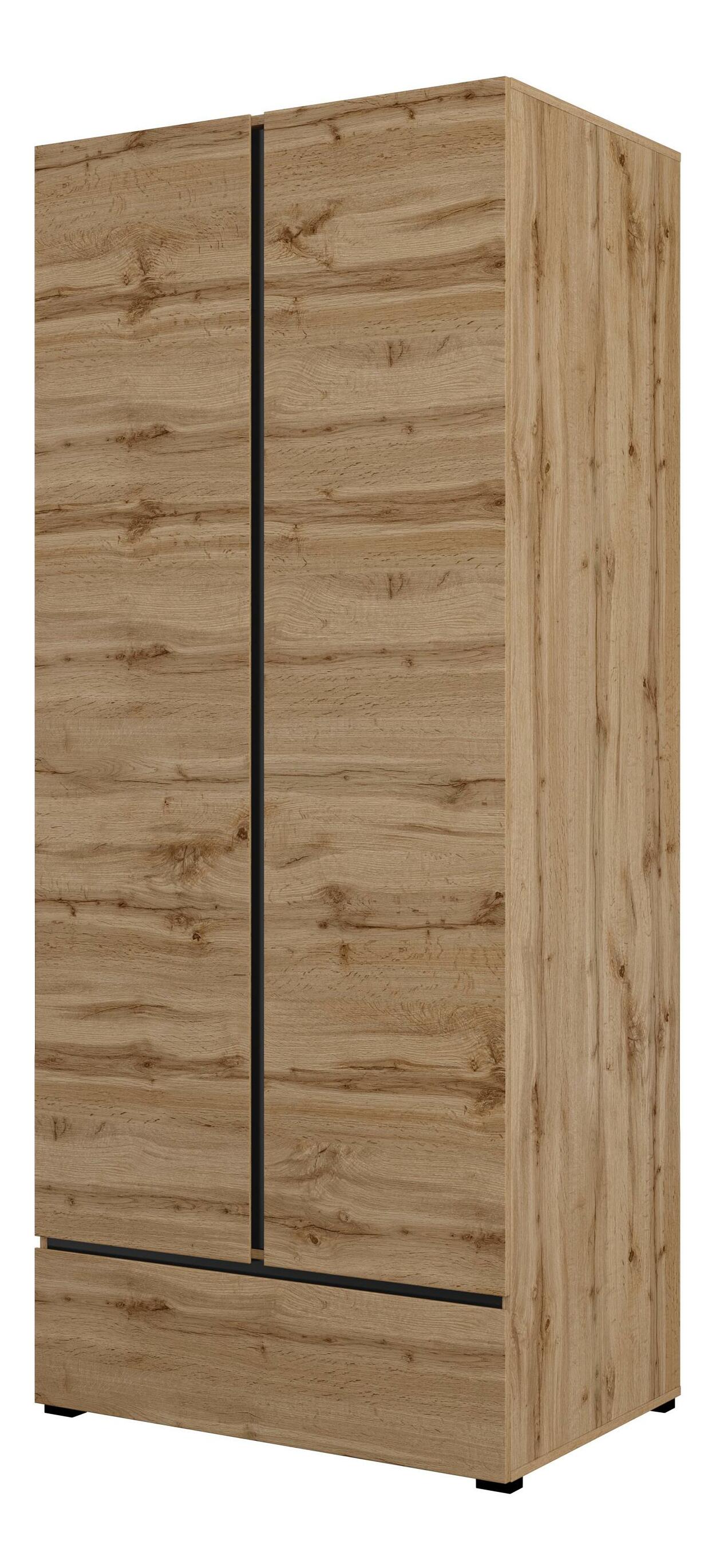 Šatní skříň Crossroad S18 (dub wotan + černá)