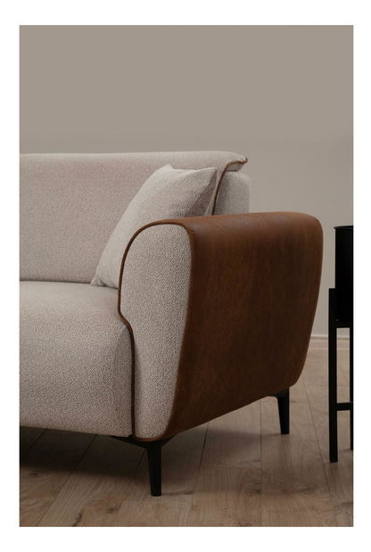 Rohová sedačka Aronaso (L) (béžová + skořicová)