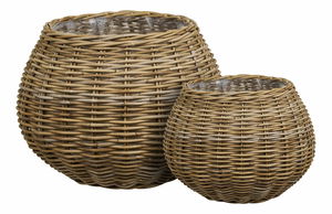 Set 2 ks proutěných květináčů Mmitinaora (přírodní)