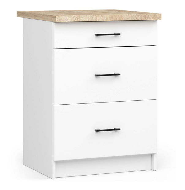 Dolní kuchyňská skříňka Ozara S60 3SZ (bílá)