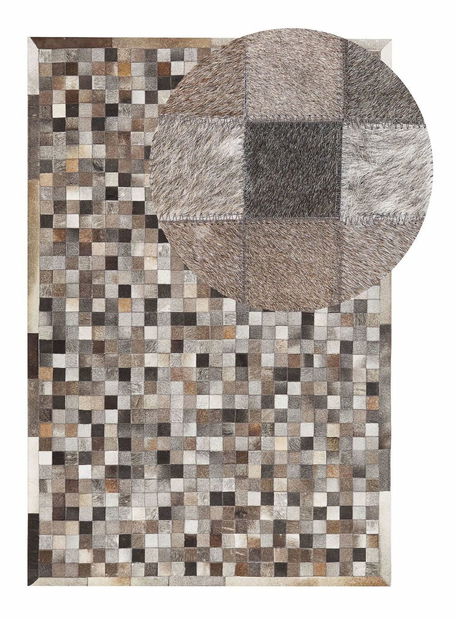 Koberec 160x230 cm ALUMUR (patchwork hnědá)