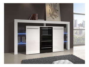 Komoda Raven (bílá + černá lesklá)