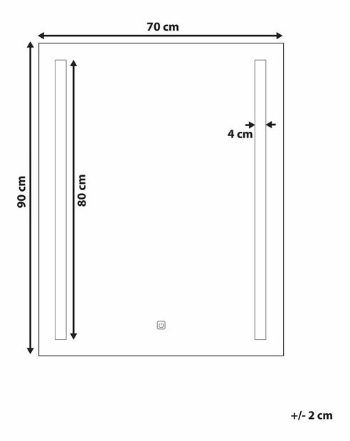 Nástěnné zrcadlo 70 x 90 cm Marinet (stříbrná)