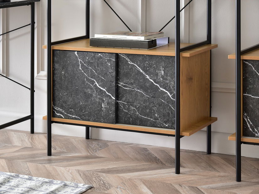 Regál Almasa A2 (černý mramor + černá)