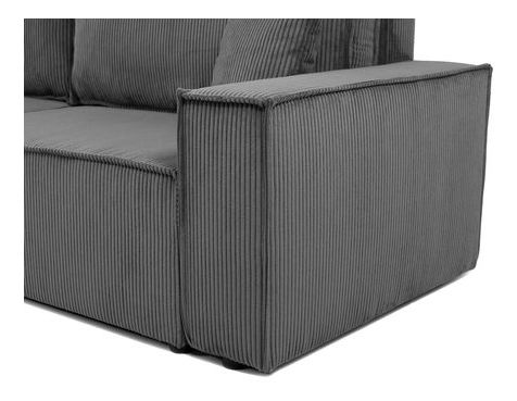 Rozkládací pohovka Kasuna Sztruks (tmavě šedá) (s úl. prostorem)