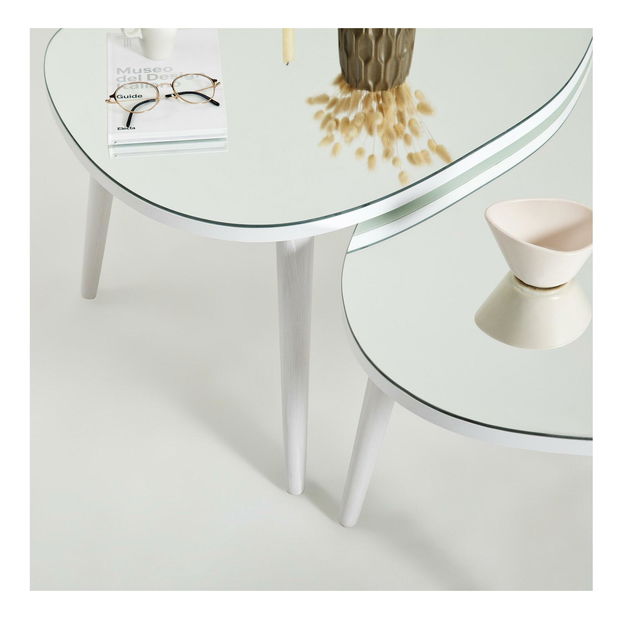 Set 2 ks konferenčních stolků Gustavo 1 (bílá)