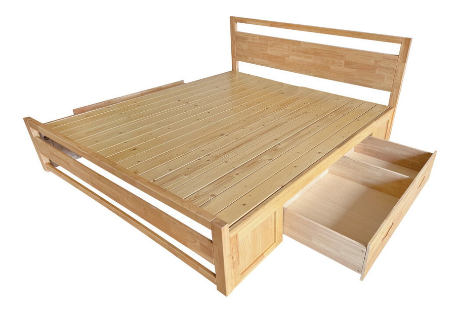Manželská postel 180 cm Senalan (přírodní) (s roštem) (s úl. prostorem)