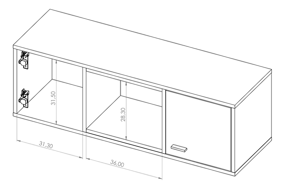 Závěsná skříňka Oliver WISZ2D (bílá + dub artisan)