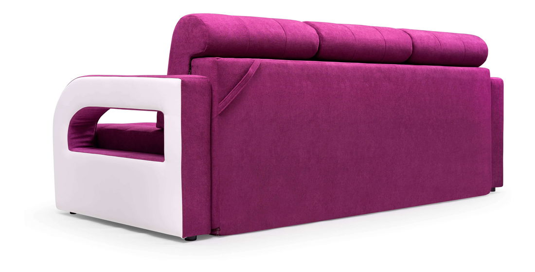 Pohovka Nicole (tmavě šedá + bílá) (s teburetkou)