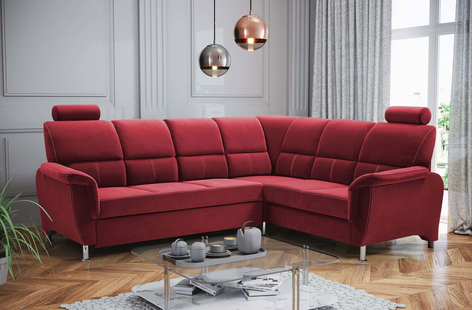 Rohová sedací souprava Dina (vínová) (P)
