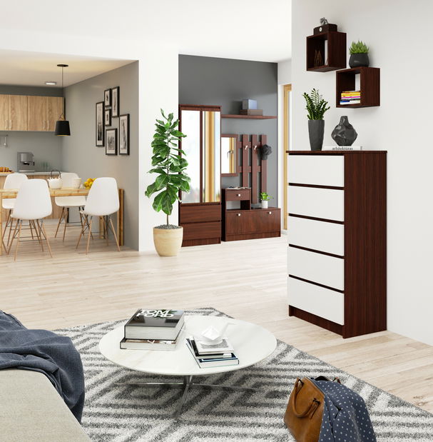 Komoda Kadir TYP3 (wenge + bílá)