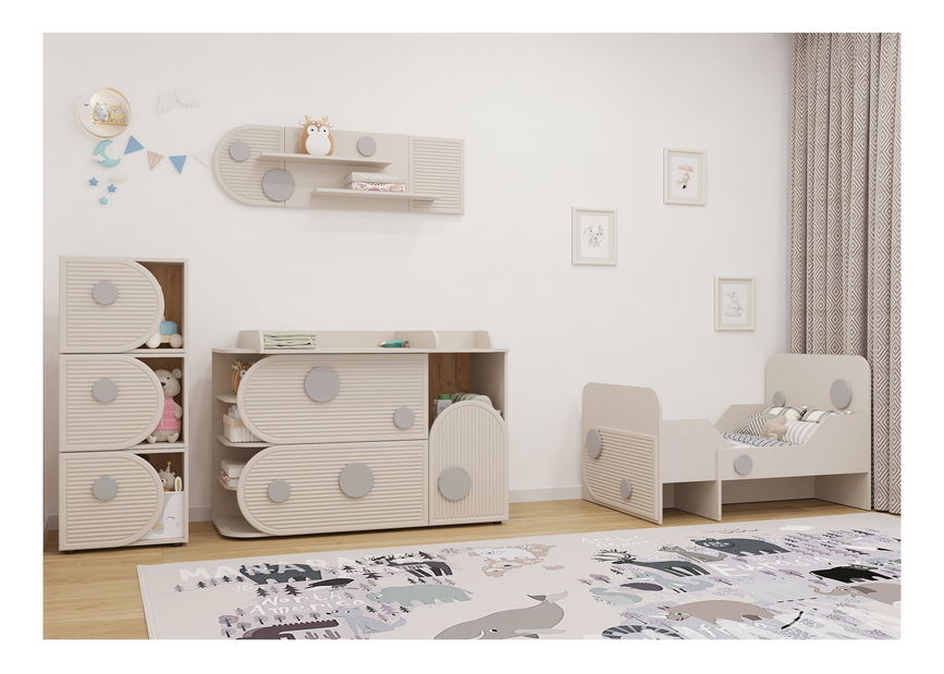 Dětská rozkládací postel 80 cm Perdidos (kašmír) (s roštem)